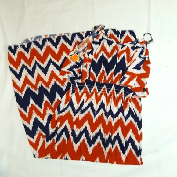 West Loop Size Large Red White Blue Print Maxi Dress NWT - Picture 5 of 15